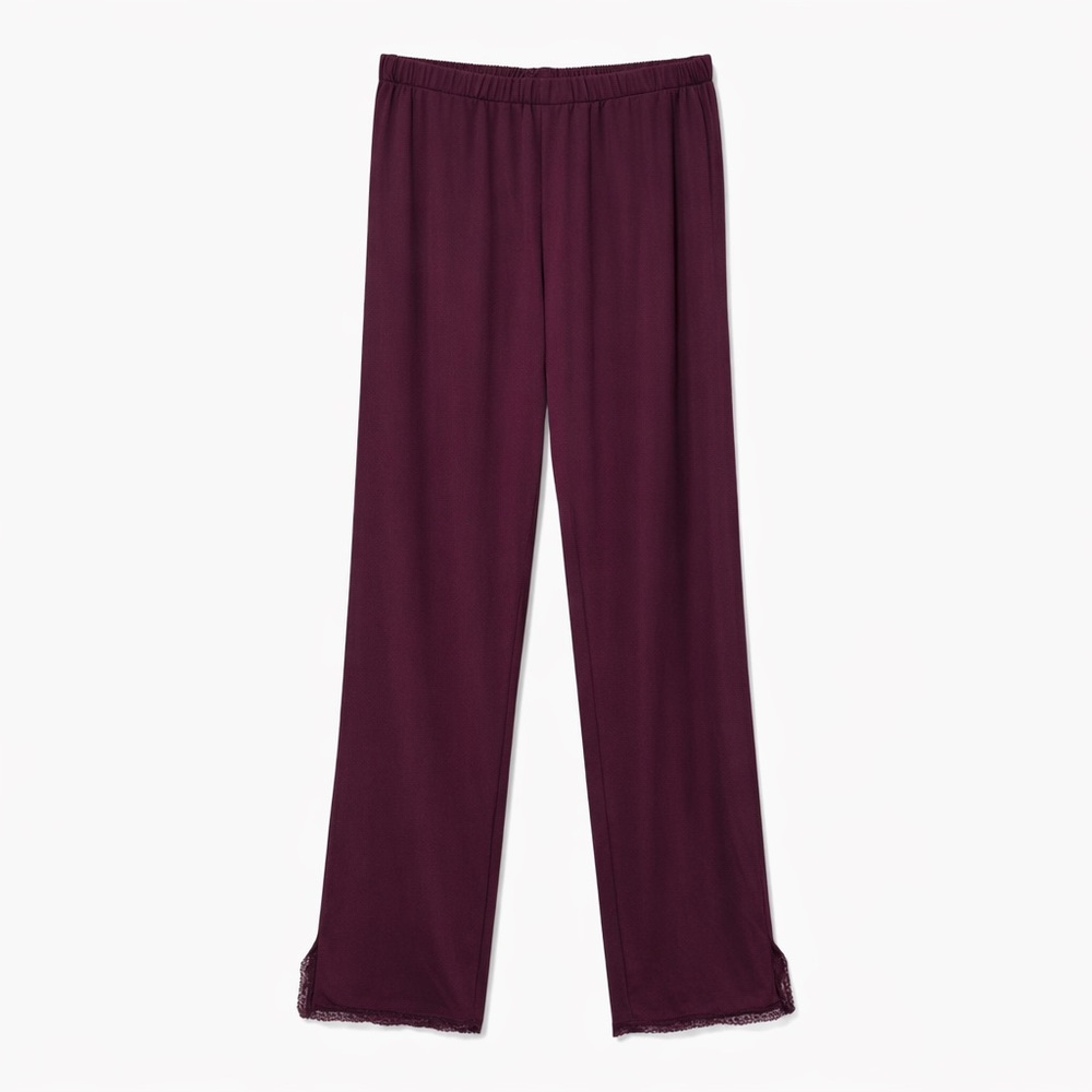 Victoria's Secret Lace-Trim Pajama Bottoms‎ - Wine Color - Size S